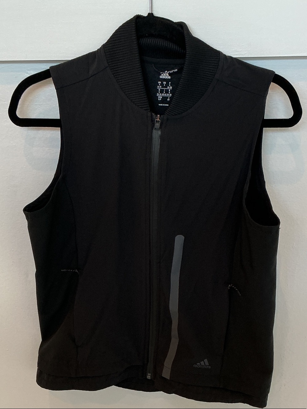 adidas Black Men’s Sleeveless Zip Athletic Vest